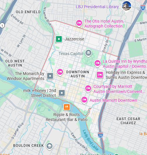 Map of Downtown Austin, Texas