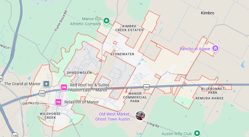 map of Manor service area